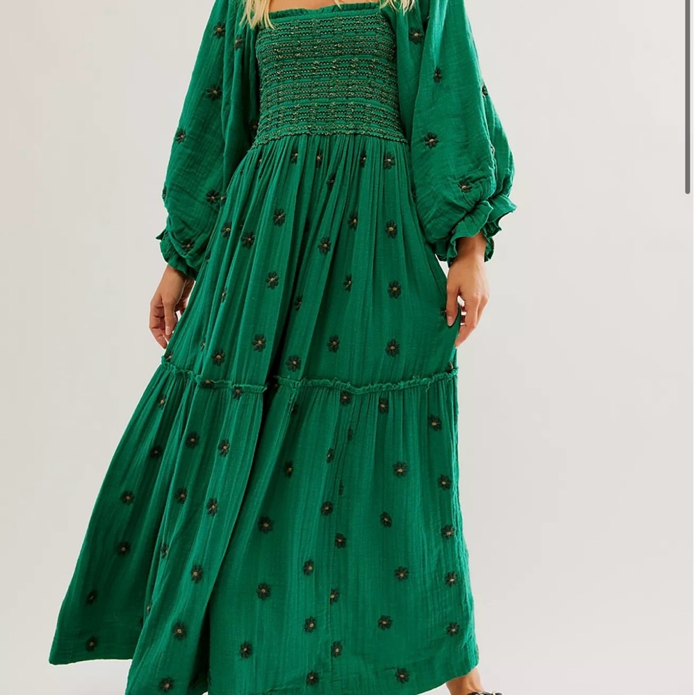 Free People Dahlia Embroidered Maxi Dress